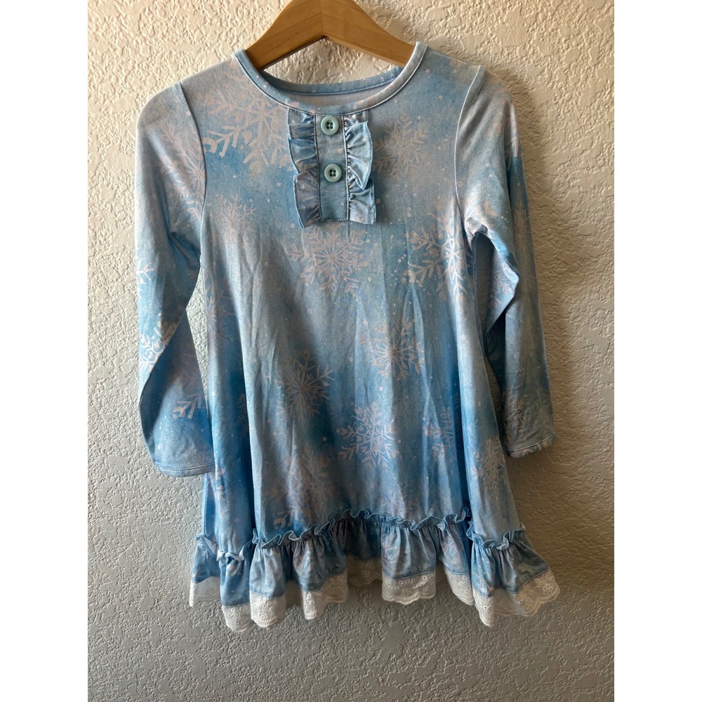 Little Snuggles Snowflake Bamboo Viscose Nightgown & Bloomers Set Size 3T NWOT
